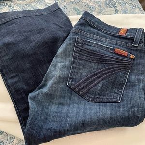 Denim wide leg capri pants 7 For All mankind